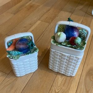 Fitz And Floyd Fruit Canisters Set Of 2